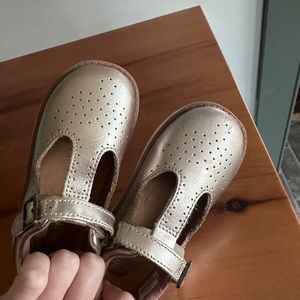 Gold Stride Rite Nell t-strap Mary Janes
